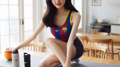 AI 식탁 위에서 요가하는 여자친구