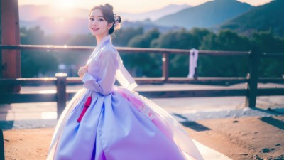 AI 여자 한복 풍경 고화질