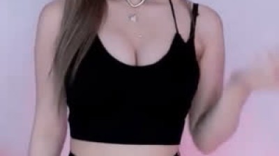 BJ 하루짱 고양이귀 검은색 끈나시 가슴골 가터벨트